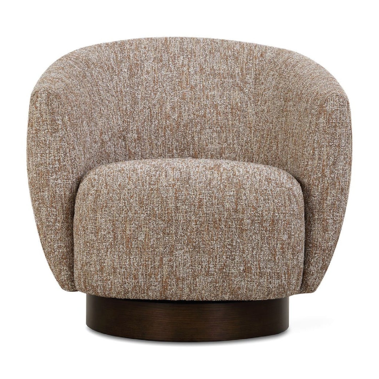 Luxury Brown Barrel Swivel Lounge Chair Modern Italian Style for Villa