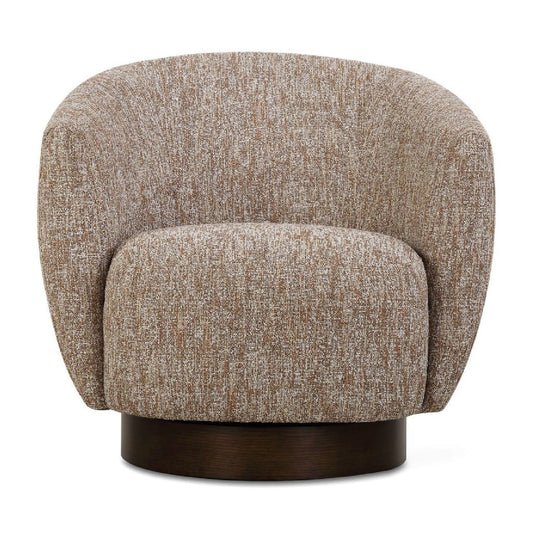 Luxury Brown Barrel Swivel Lounge Chair Modern Italian Style for Villa