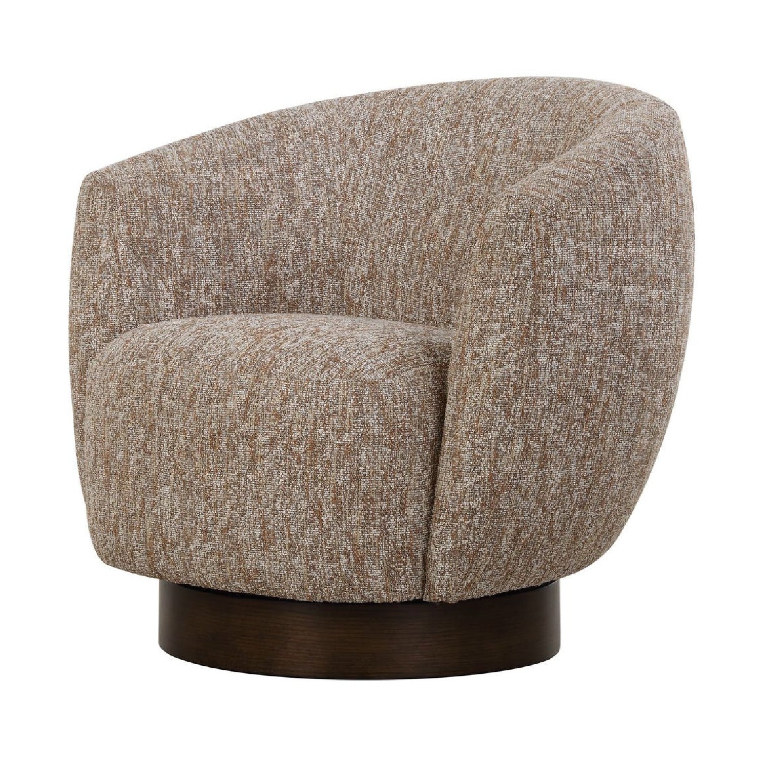 Luxury Brown Barrel Swivel Lounge Chair Modern Italian Style for Villa