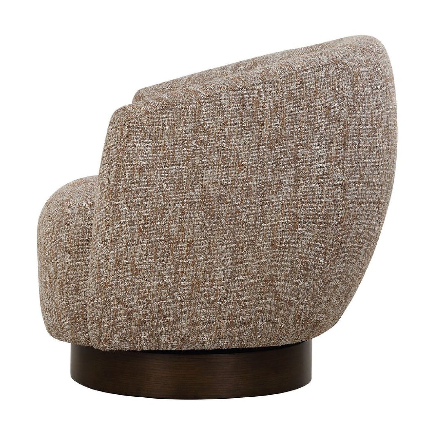 Luxury Brown Barrel Swivel Lounge Chair Modern Italian Style for Villa
