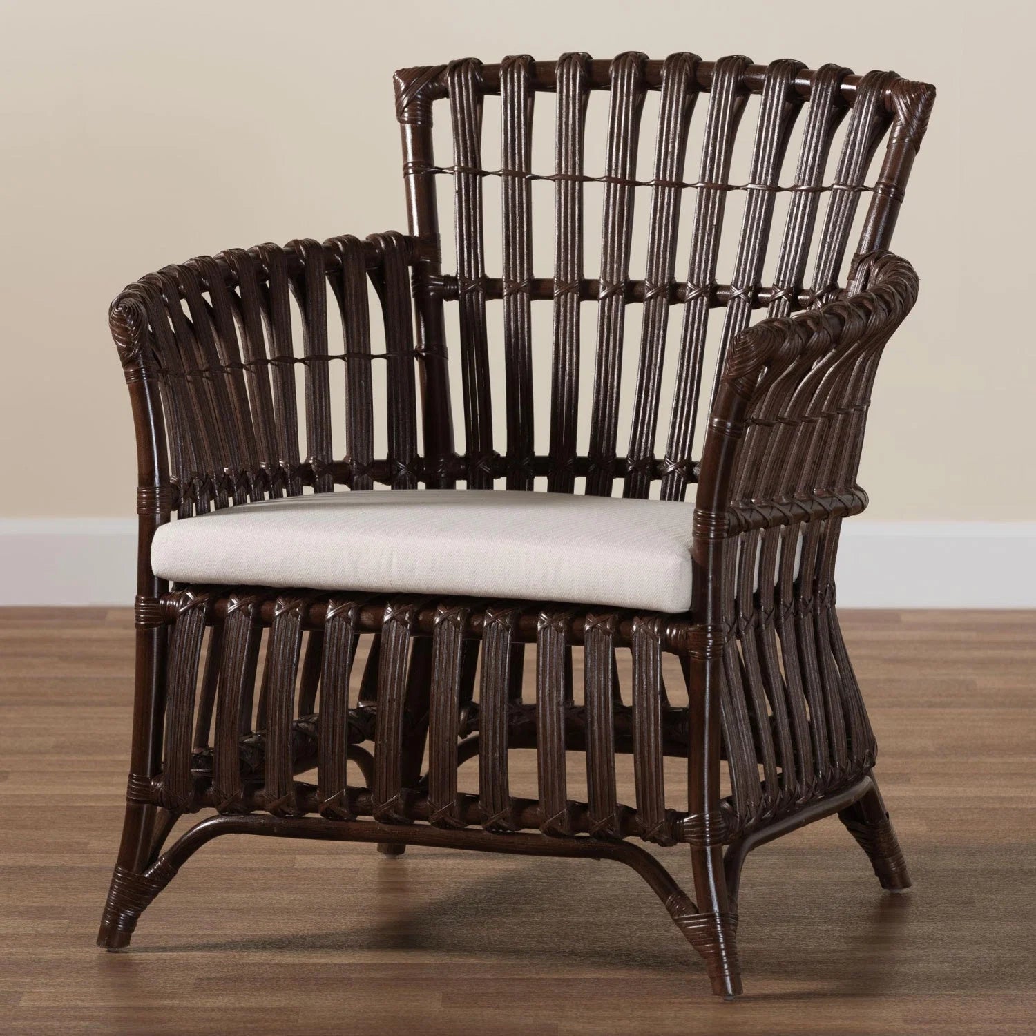 Luxury Brown Bohemian Accent Chair Modern Italian Style for Villa