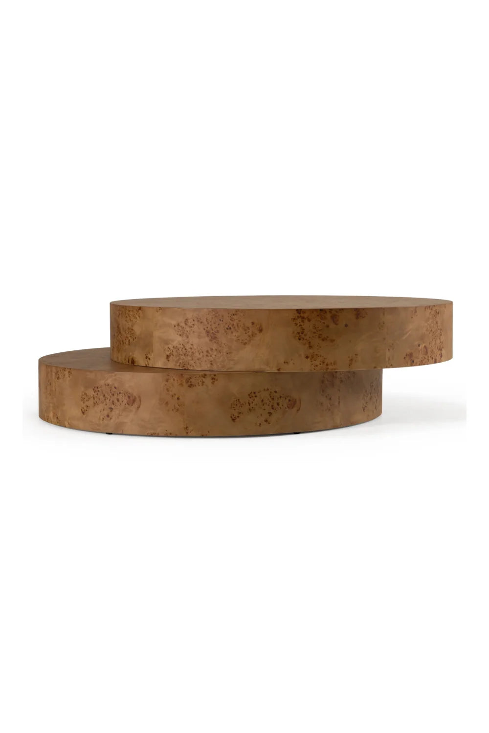 Luxury Brown Burl Wood Coffee Table Modern Italian Style for Villa