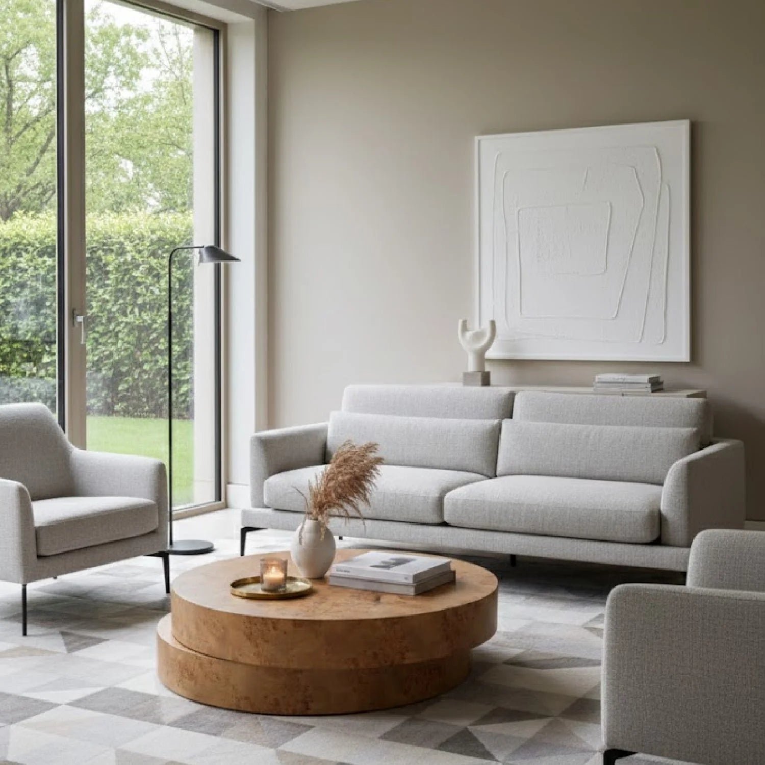 Luxury Brown Burl Wood Coffee Table Modern Italian Style for Villa