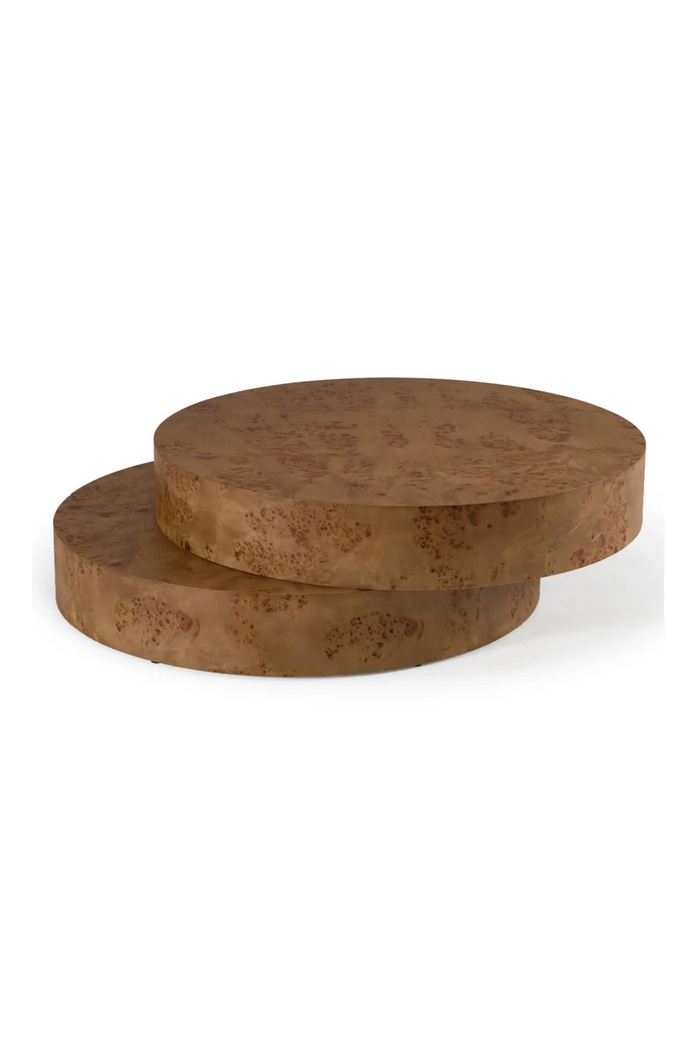 Luxury Brown Burl Wood Coffee Table Modern Italian Style for Villa