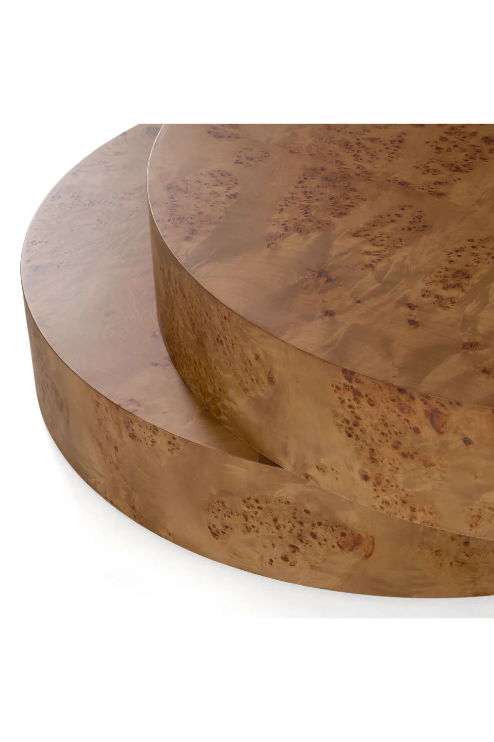 Luxury Brown Burl Wood Coffee Table Modern Italian Style for Villa