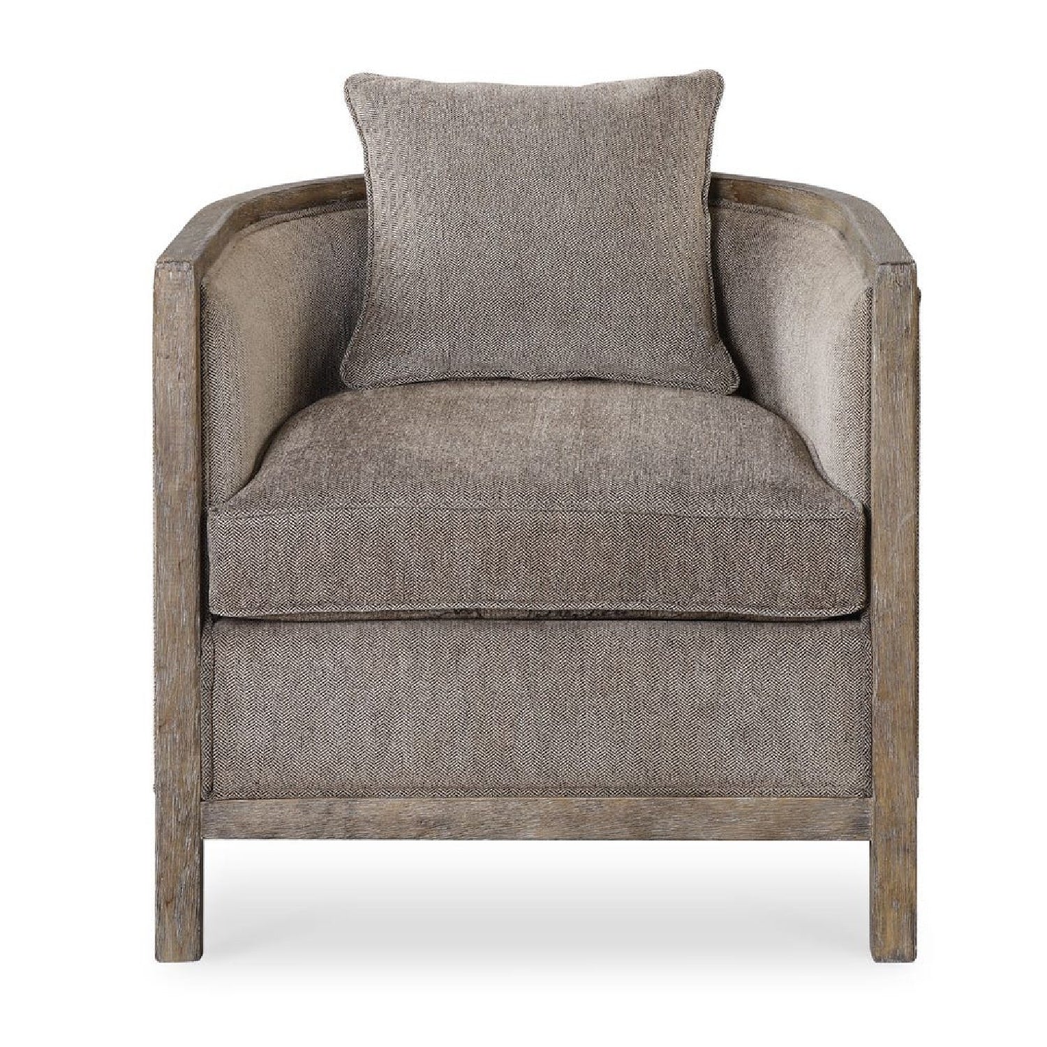 Luxury Brown Chenille Tub Chair European Style for Villa