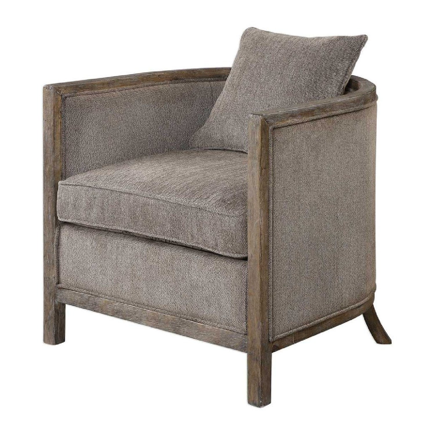 Luxury Brown Chenille Tub Chair European Style for Villa