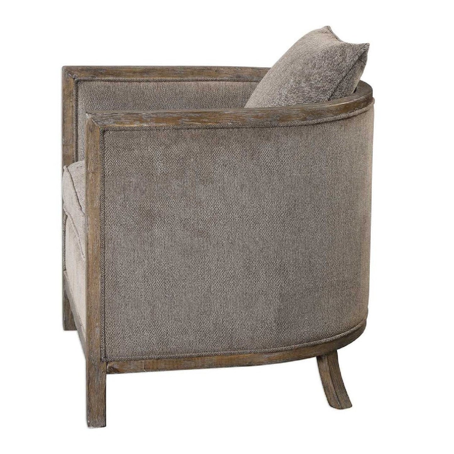 Luxury Brown Chenille Tub Chair European Style for Villa