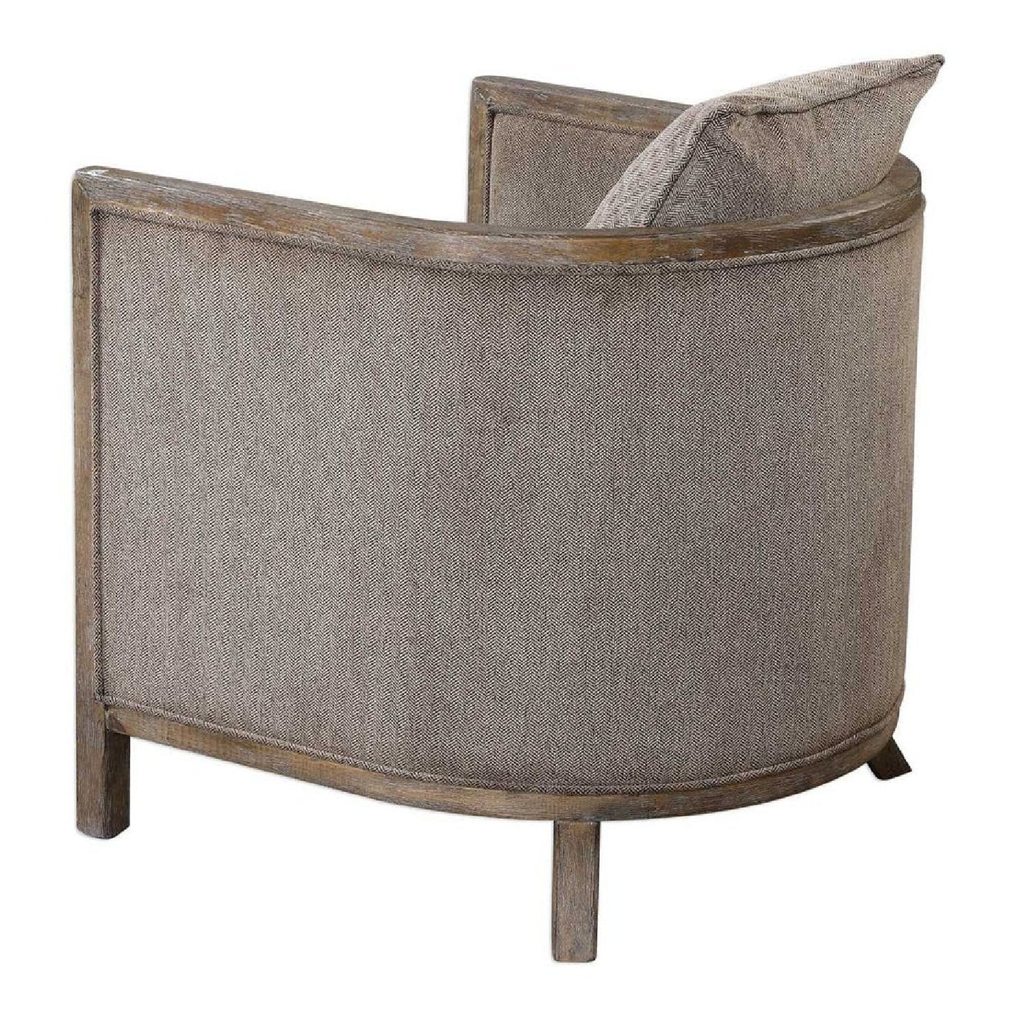 Luxury Brown Chenille Tub Chair European Style for Villa