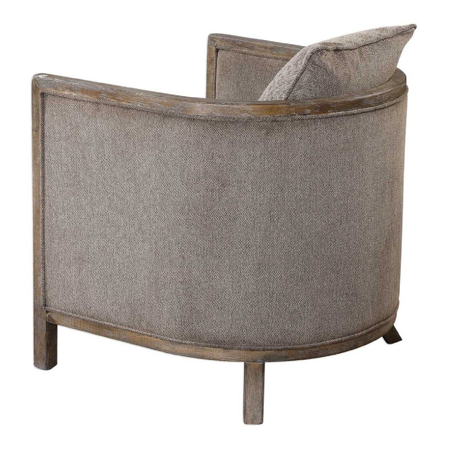 Luxury Brown Chenille Tub Chair European Style for Villa