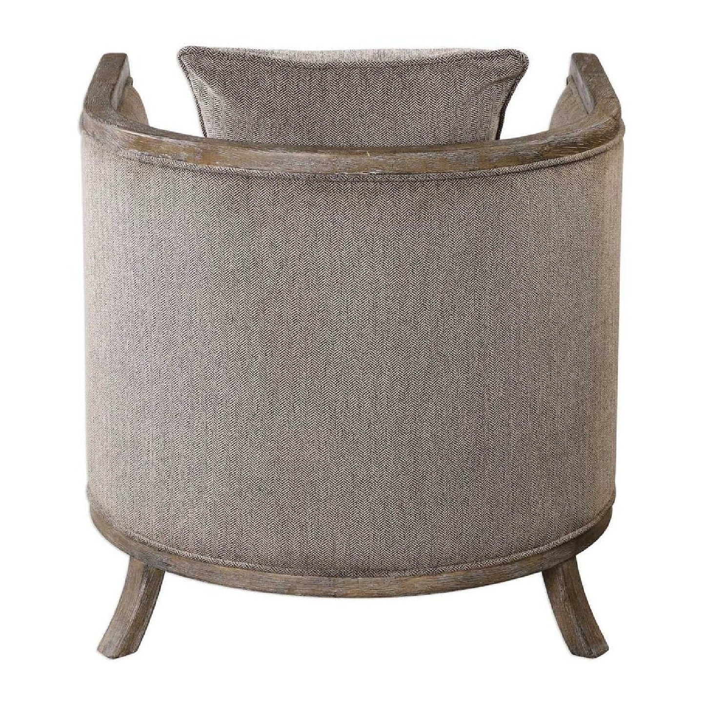 Luxury Brown Chenille Tub Chair European Style for Villa