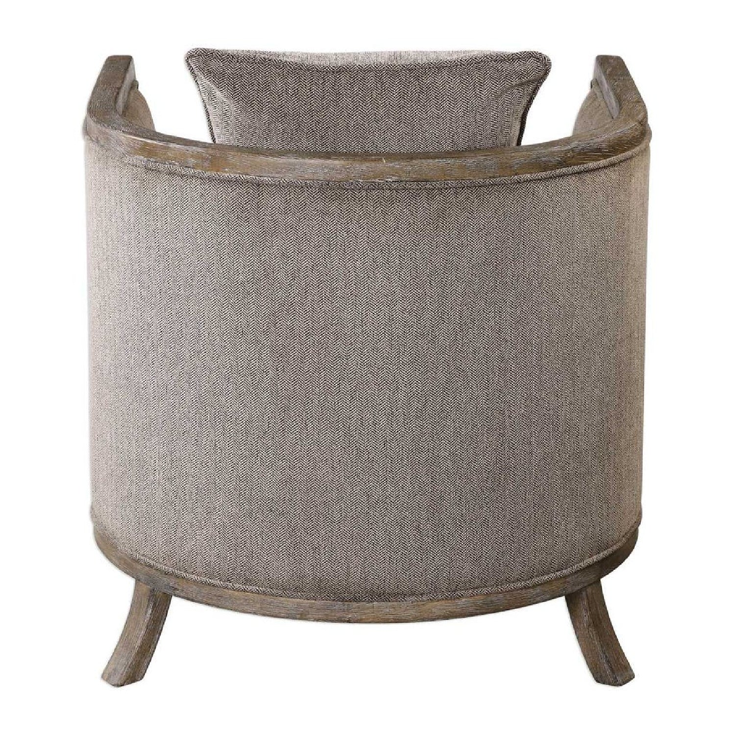 Luxury Brown Chenille Tub Chair European Style for Villa