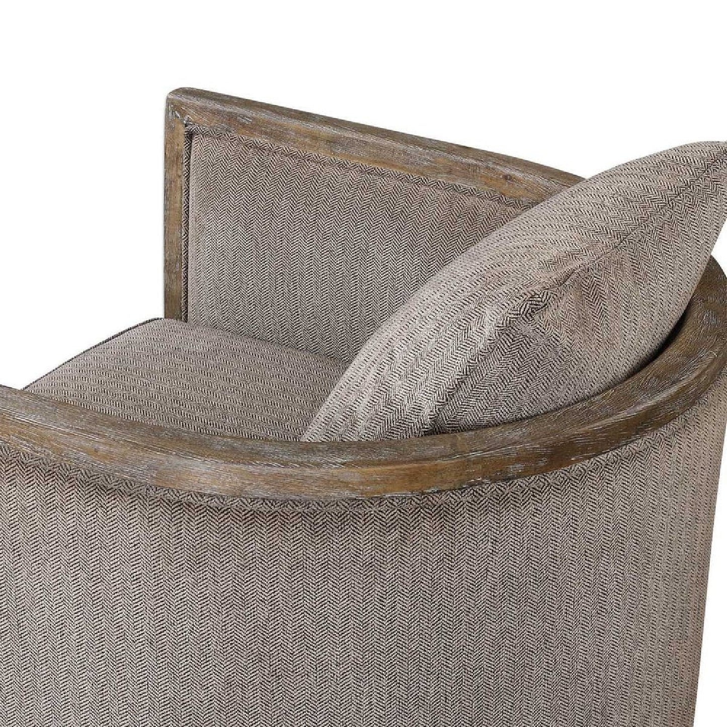 Luxury Brown Chenille Tub Chair European Style for Villa