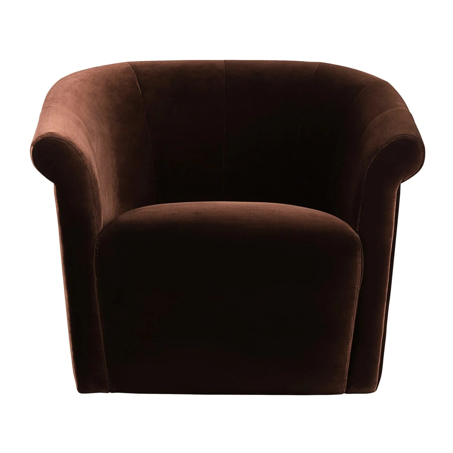 Luxury Brown Cotton Swivel Accent Chair Modern Italian Style for Villa