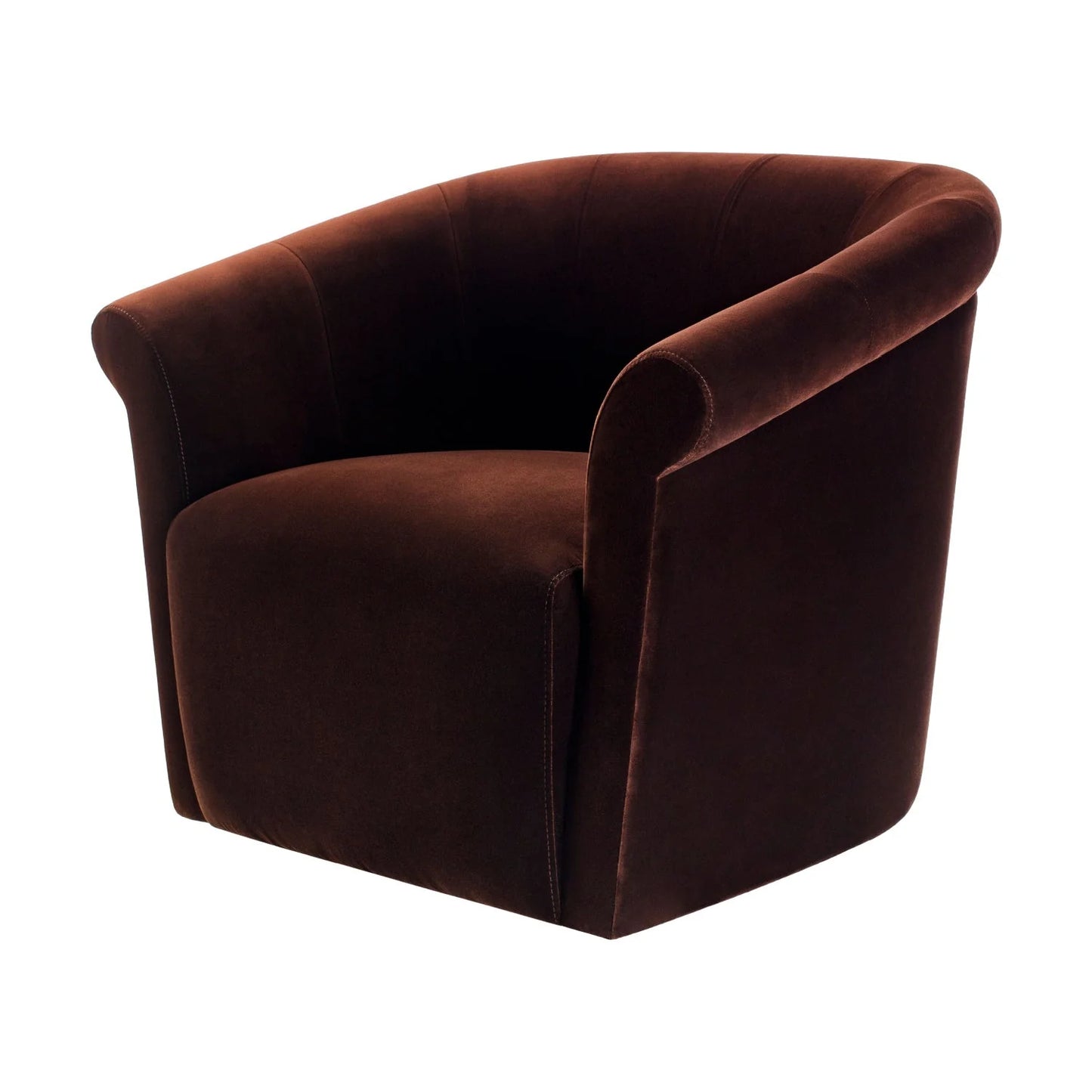 Luxury Brown Cotton Swivel Accent Chair Modern Italian Style for Villa