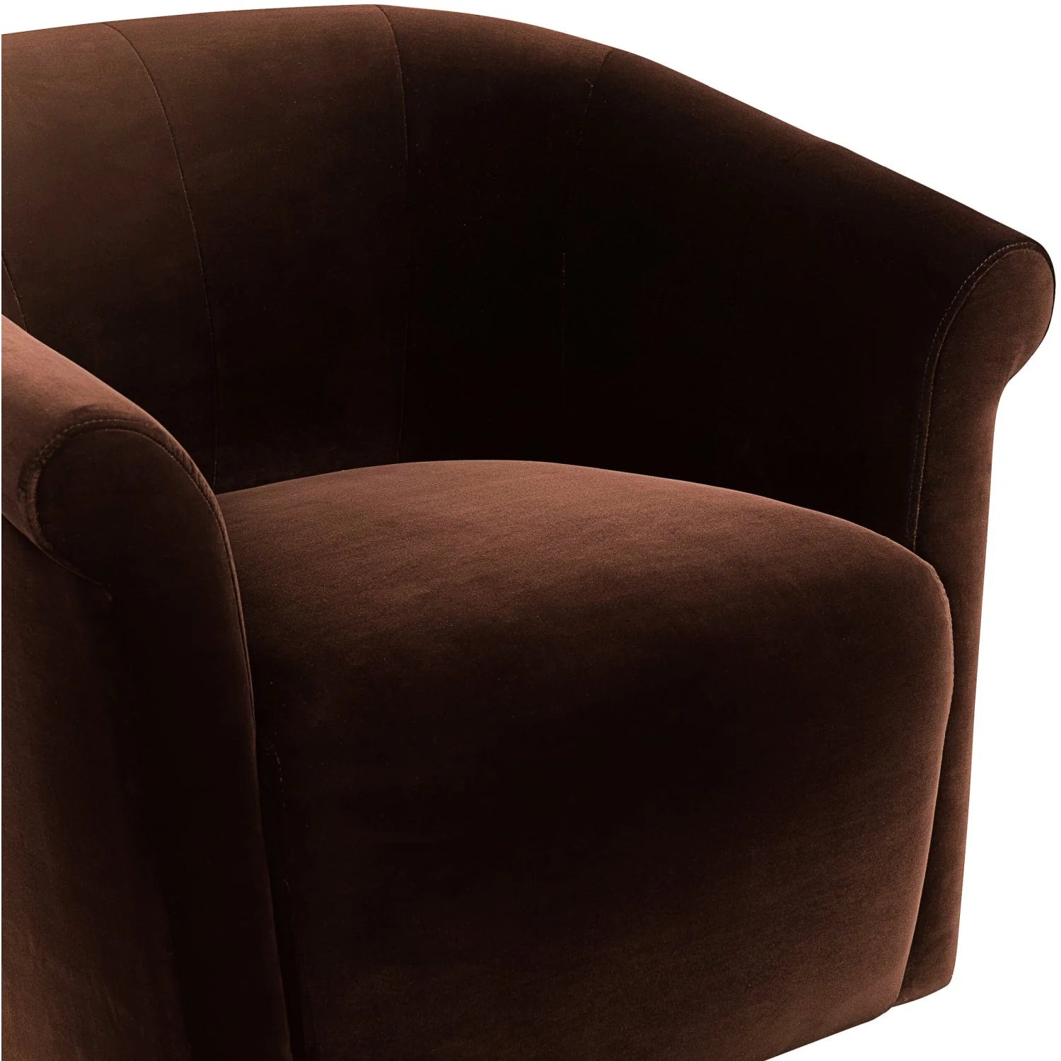 Luxury Brown Cotton Swivel Accent Chair Modern Italian Style for Villa