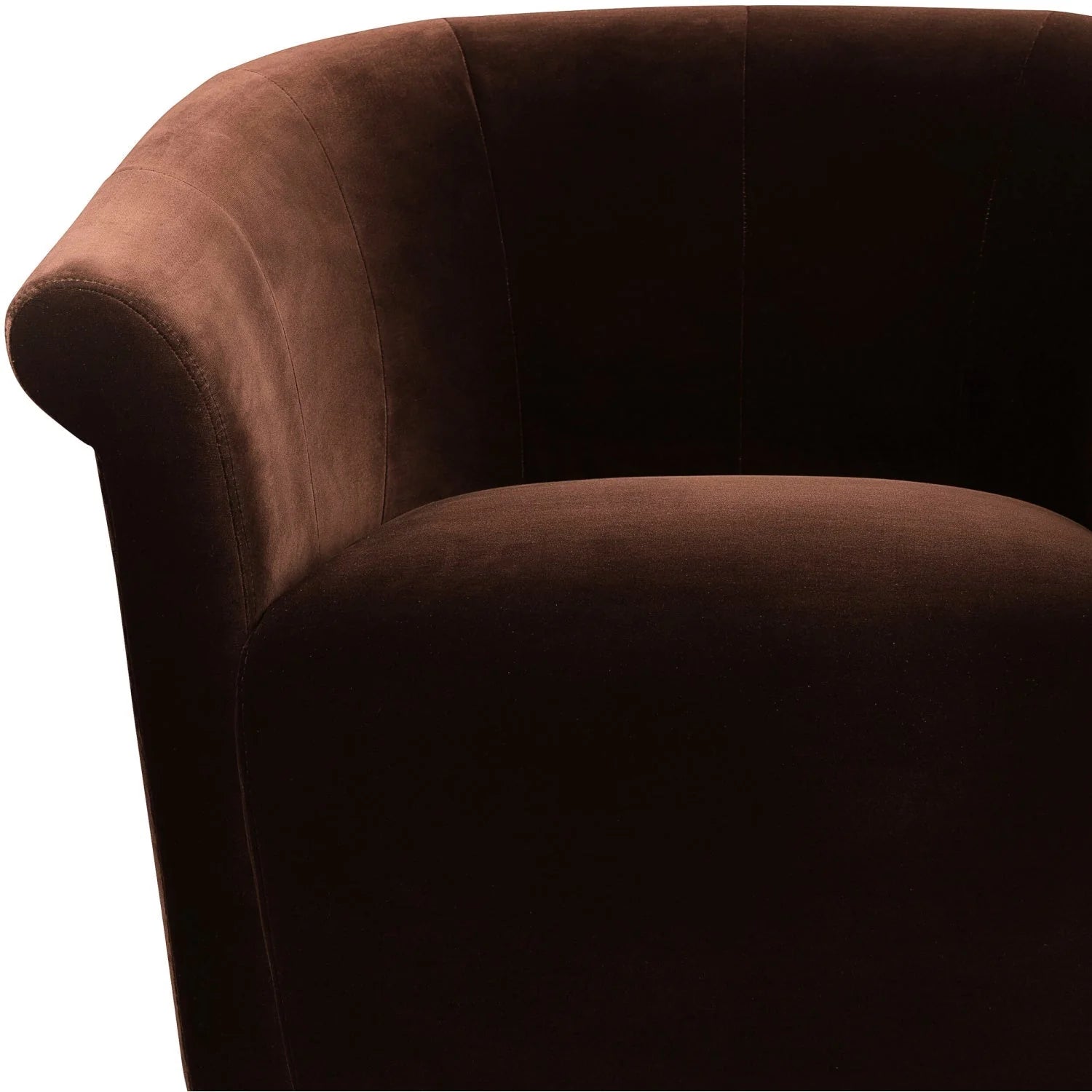 Luxury Brown Cotton Swivel Accent Chair Modern Italian Style for Villa