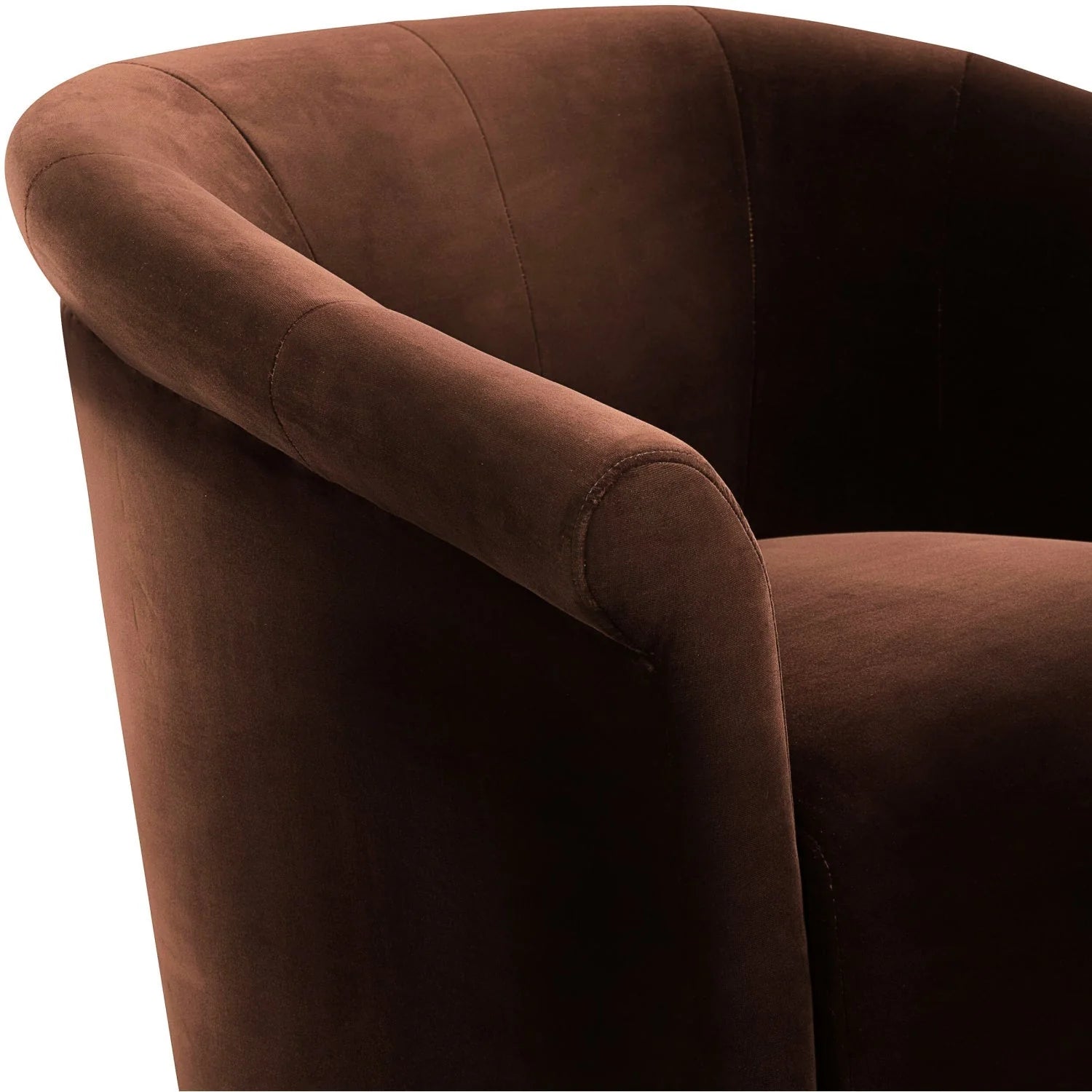 Luxury Brown Cotton Swivel Accent Chair Modern Italian Style for Villa