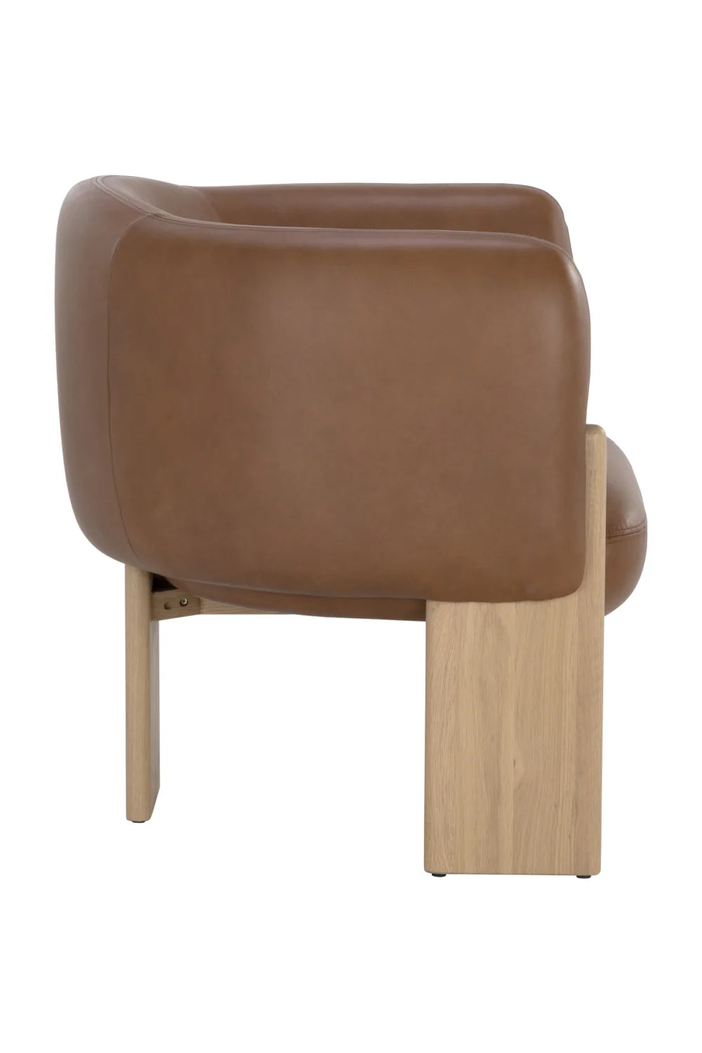 Luxury Brown Curved Leather Lounge Chair Modern Italian Style for Villa