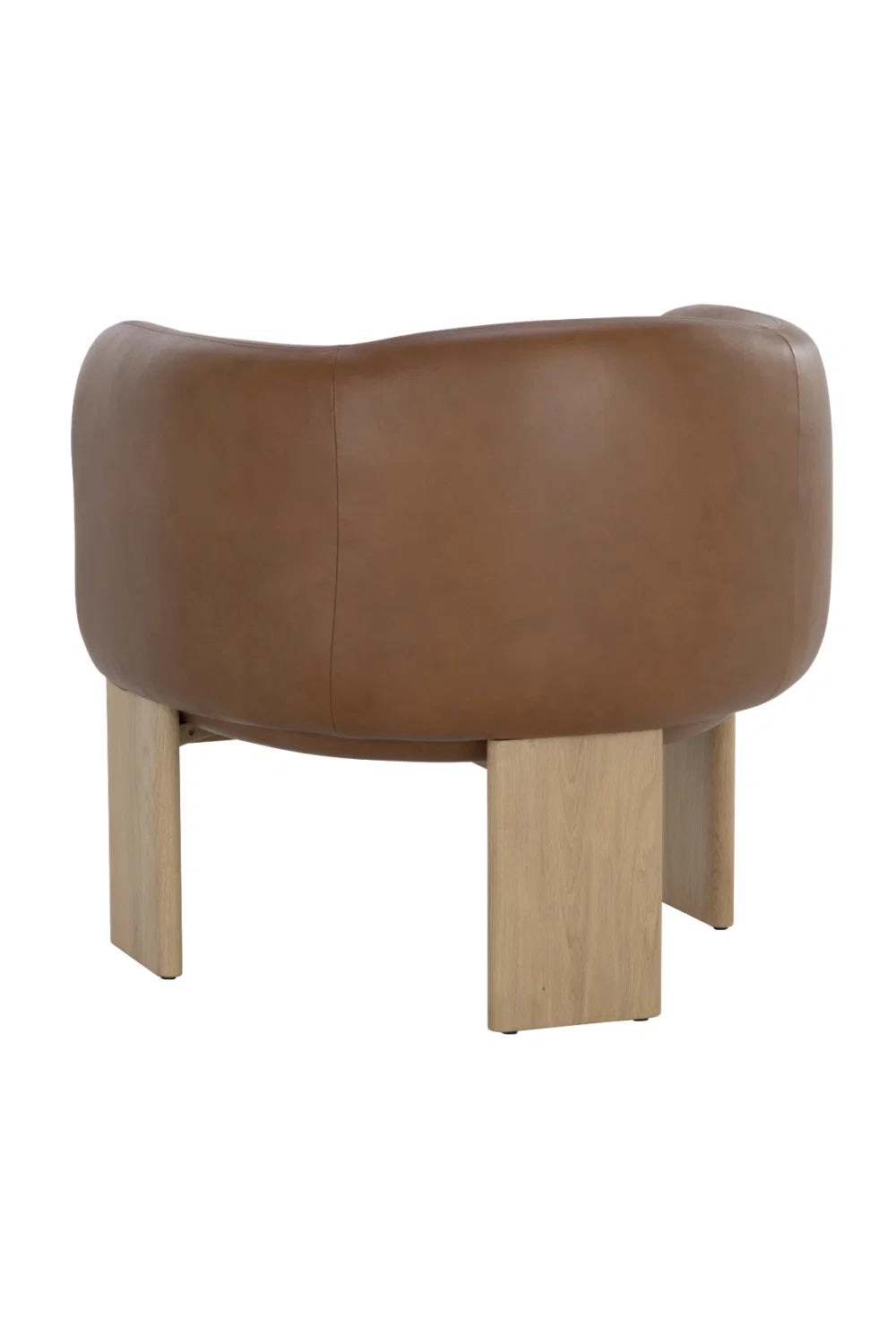 Luxury Brown Curved Leather Lounge Chair Modern Italian Style for Villa