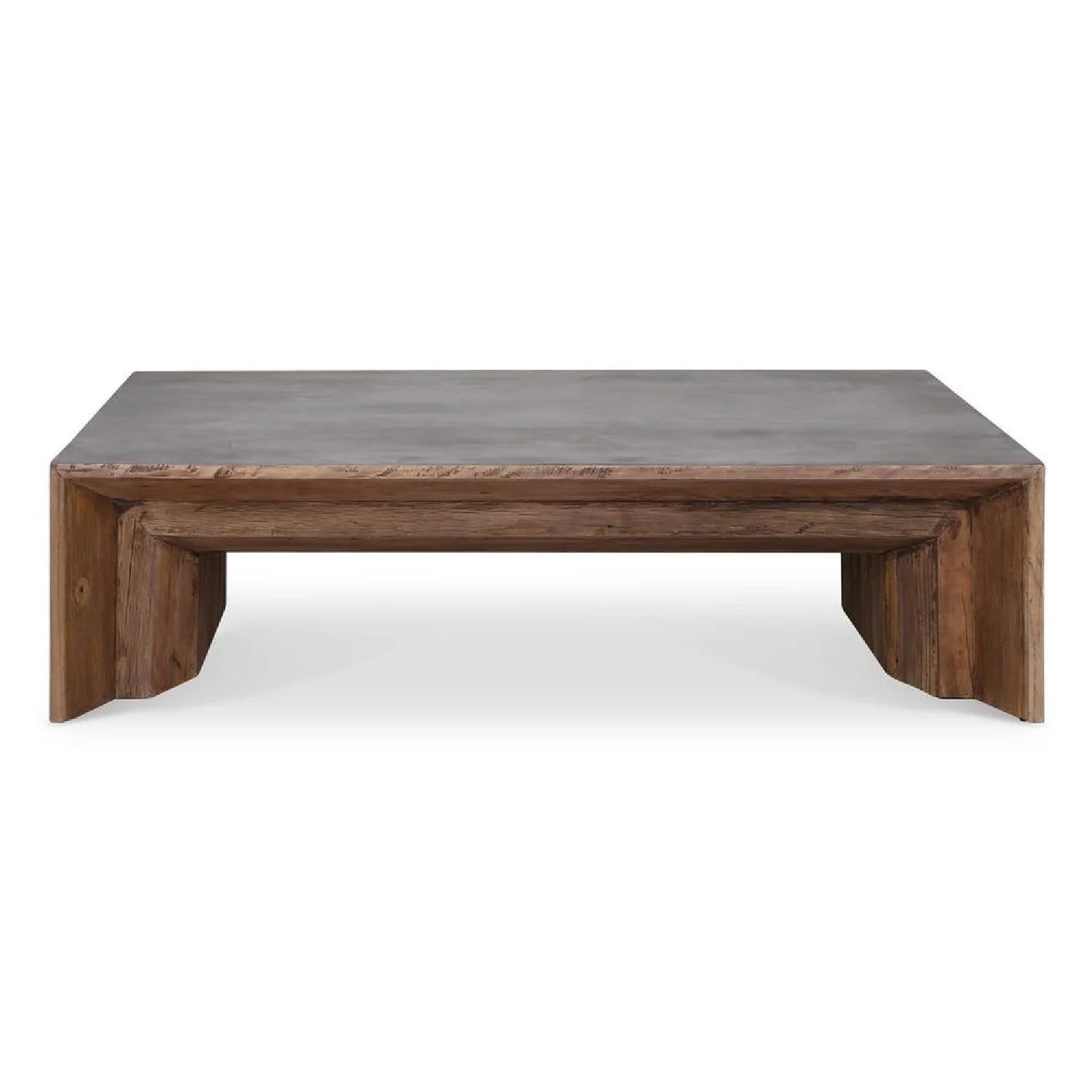 Luxury Brown Elm Wood Coffee Table Modern Italian Style for Villa