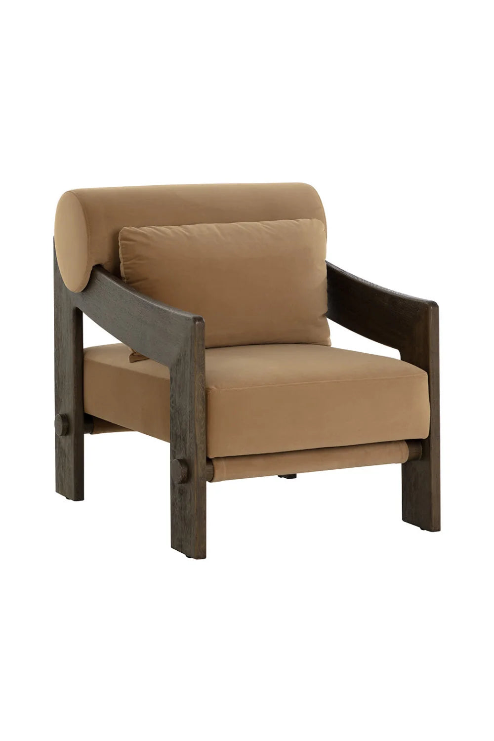 Luxury Brown Fabric Lounge Chair Modern Italian Style for Villa