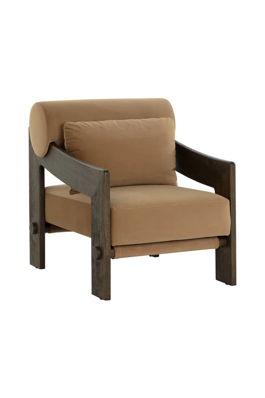 Luxury Brown Fabric Lounge Chair Modern Italian Style for Villa