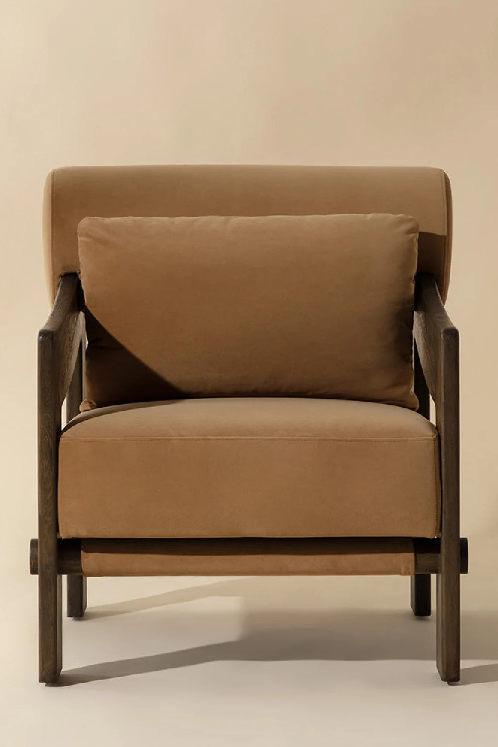 Luxury Brown Fabric Lounge Chair Modern Italian Style for Villa