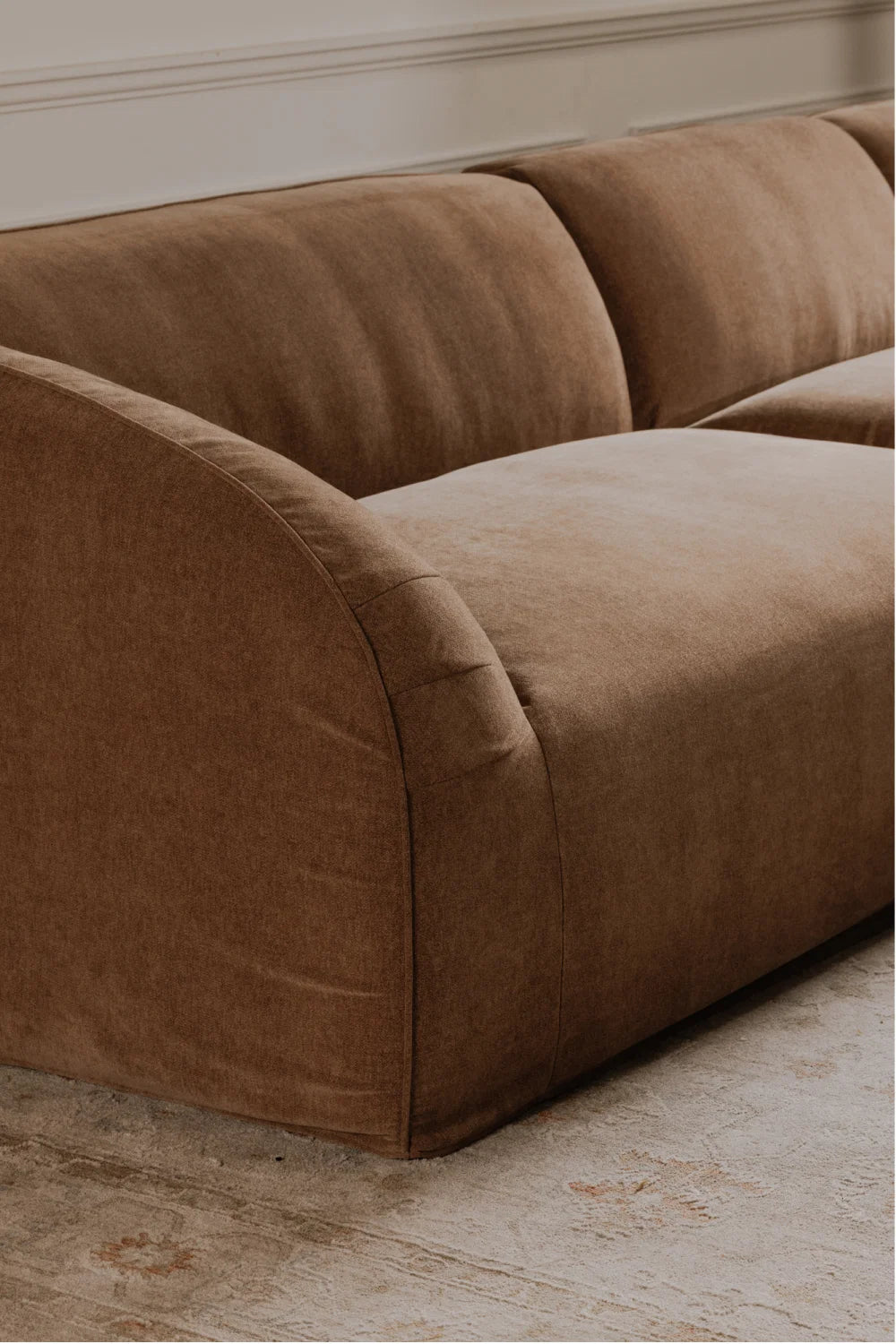 Luxury Brown Fabric Modular Sofa Modern Italian Style for Villa