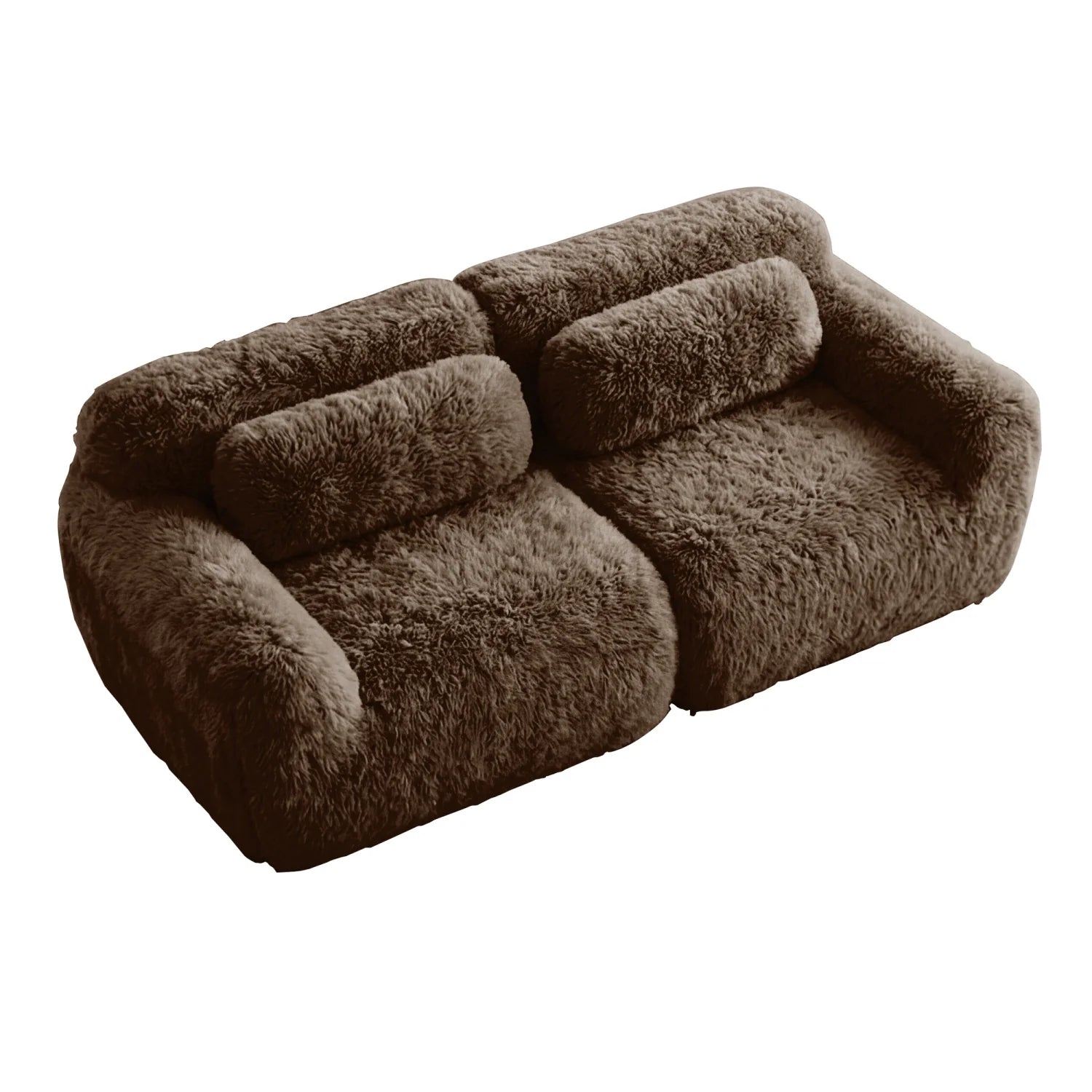 Luxury Brown Fabric Modular Sofa Modern Italian Style for Villa