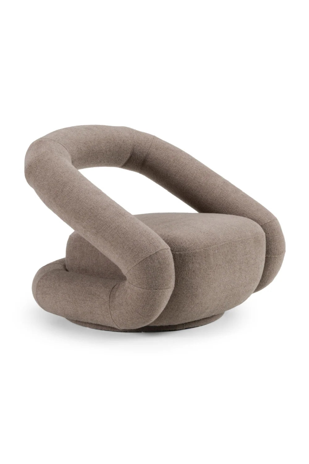 Luxury Brown Fabric Swivel Accent Chair Modern Italian Style for Villa