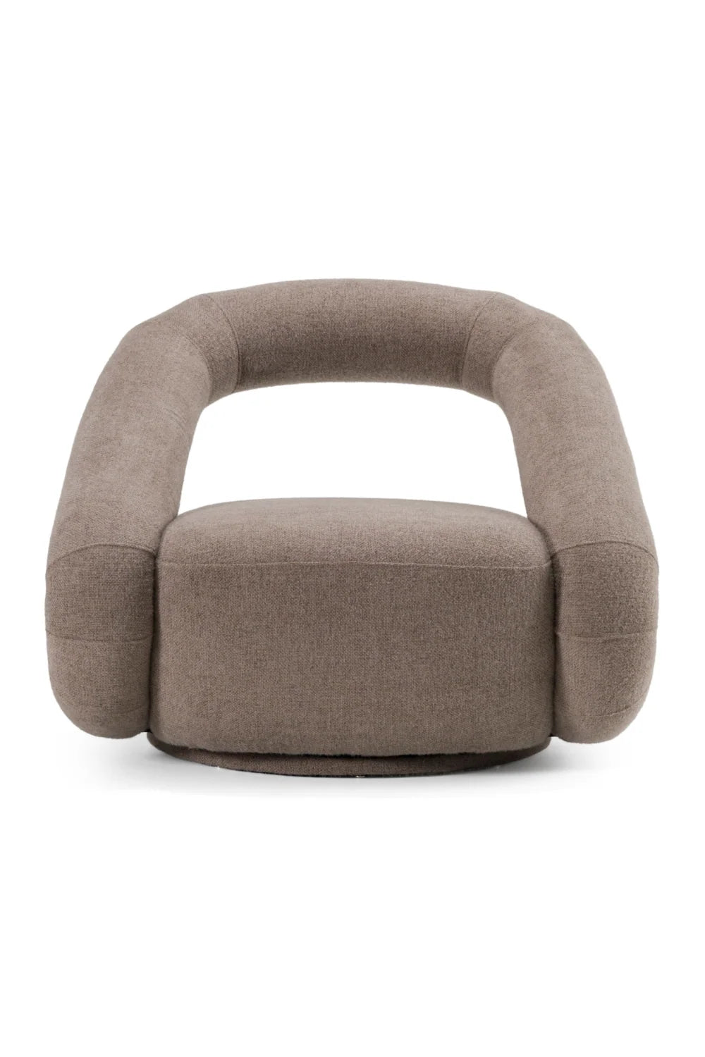 Luxury Brown Fabric Swivel Accent Chair Modern Italian Style for Villa