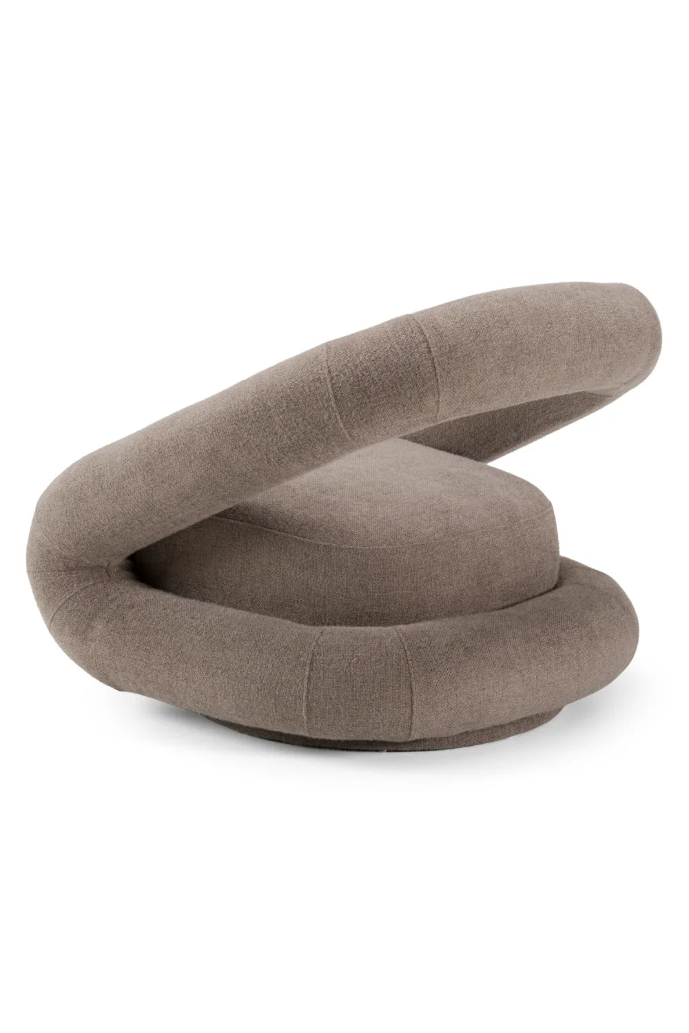 Luxury Brown Fabric Swivel Accent Chair Modern Italian Style for Villa