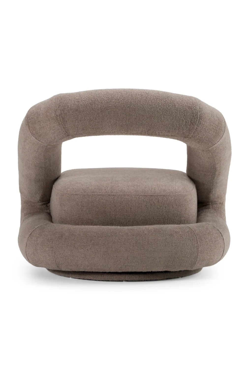 Luxury Brown Fabric Swivel Accent Chair Modern Italian Style for Villa