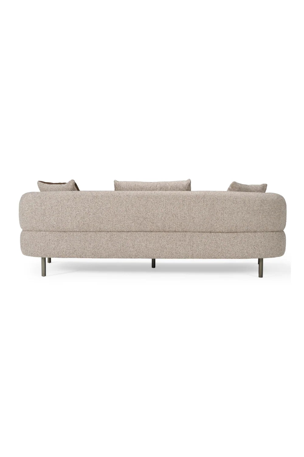 Luxury Brown Fabric Three Seater Sofa Modern Italian Style for Villa