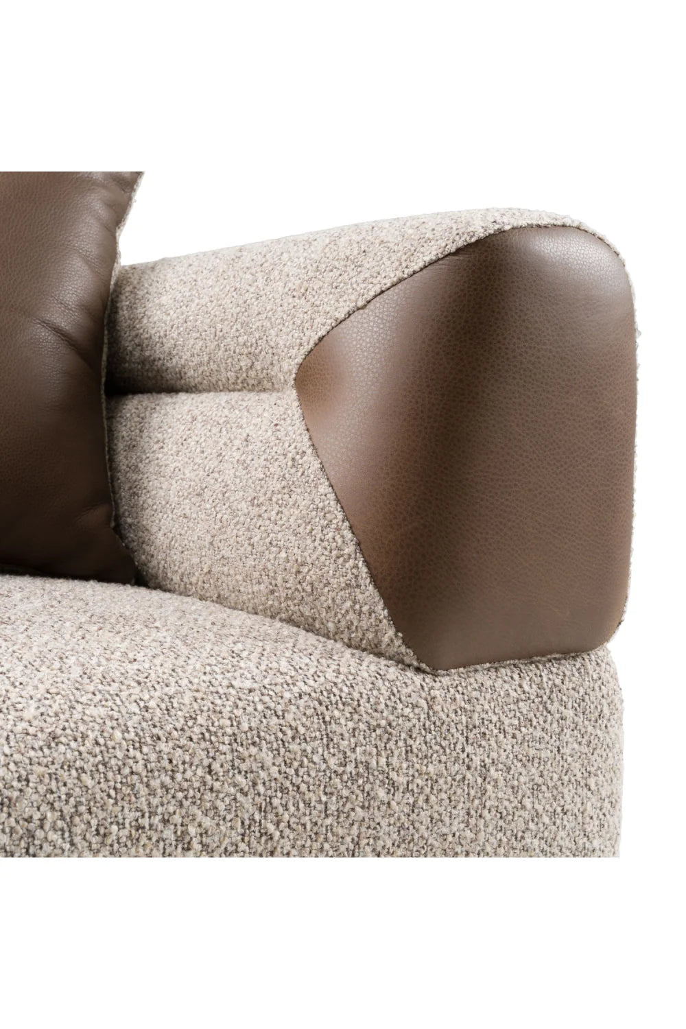 Luxury Brown Fabric Three Seater Sofa Modern Italian Style for Villa
