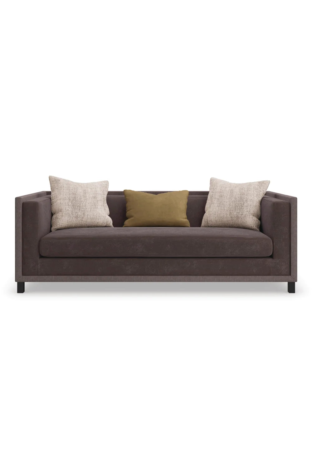 Luxury Brown Fabric Tuxedo Sofa Modern Italian Style for Villa