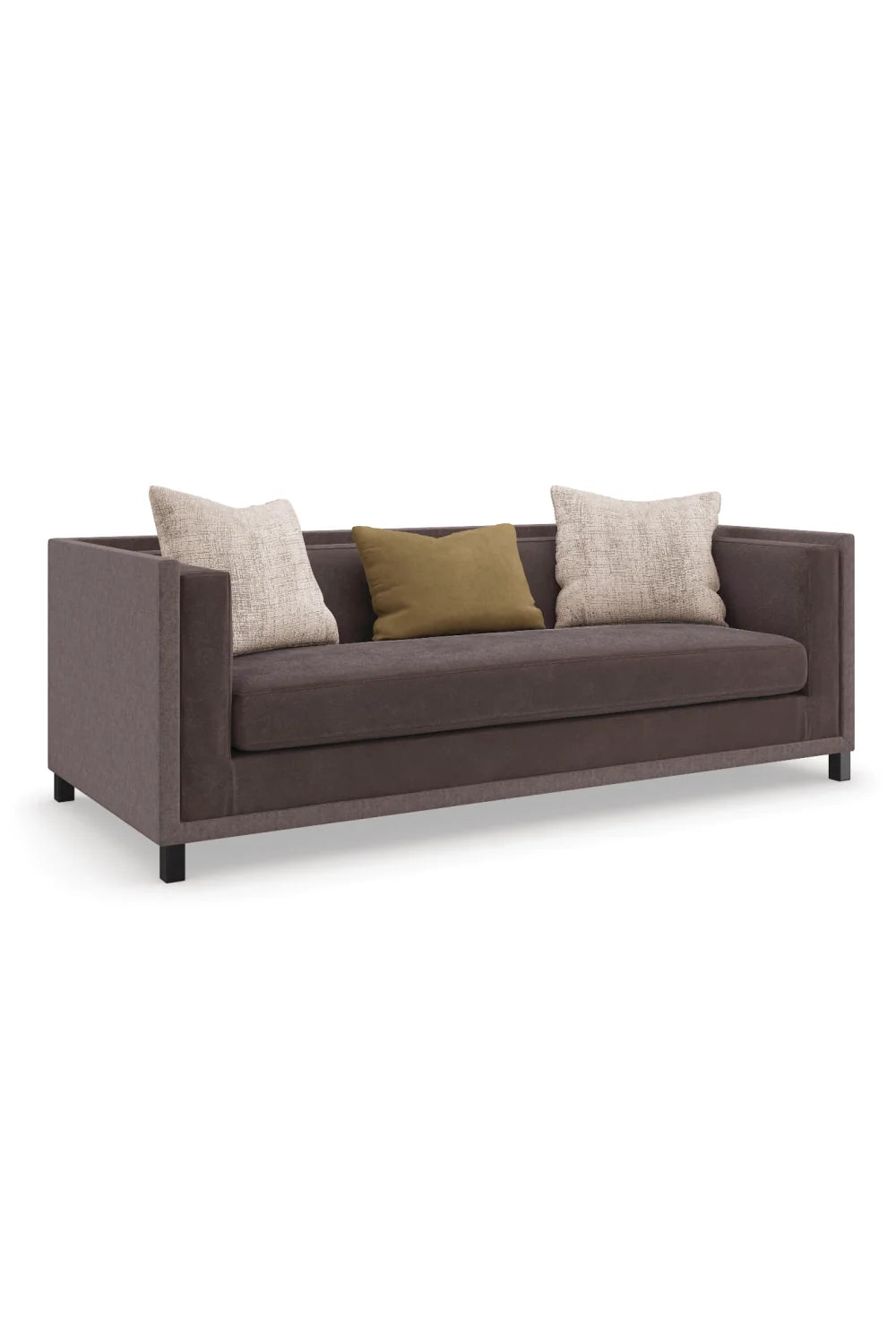 Luxury Brown Fabric Tuxedo Sofa Modern Italian Style for Villa