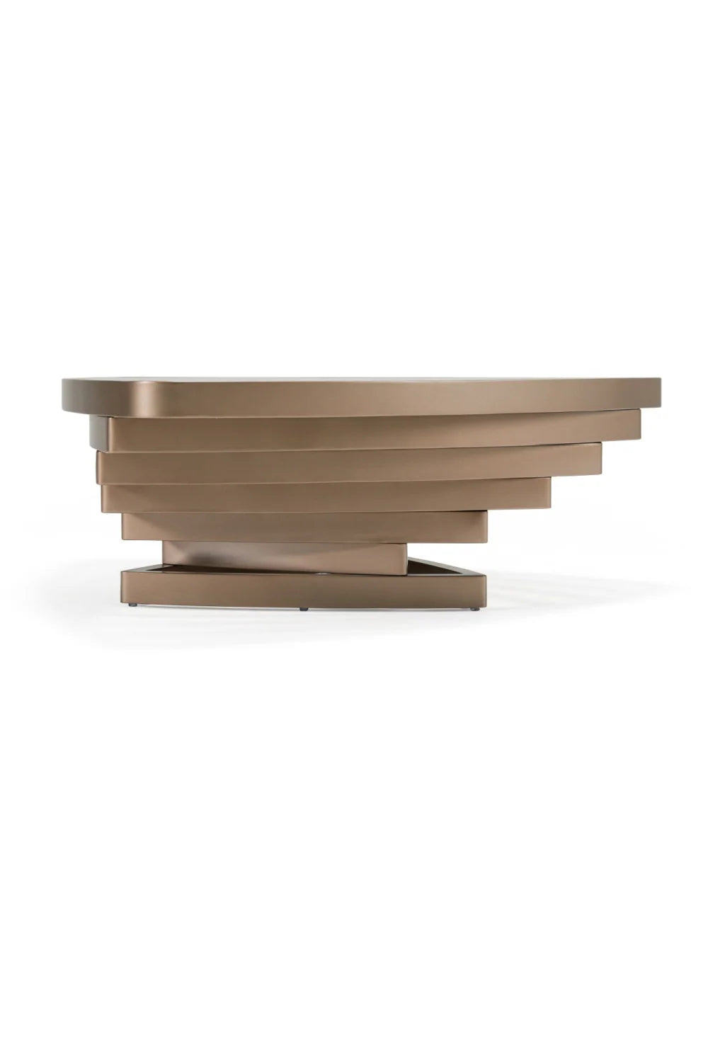 Luxury Brown Glass Triangular Coffee Table Modern Italian Style for Villa