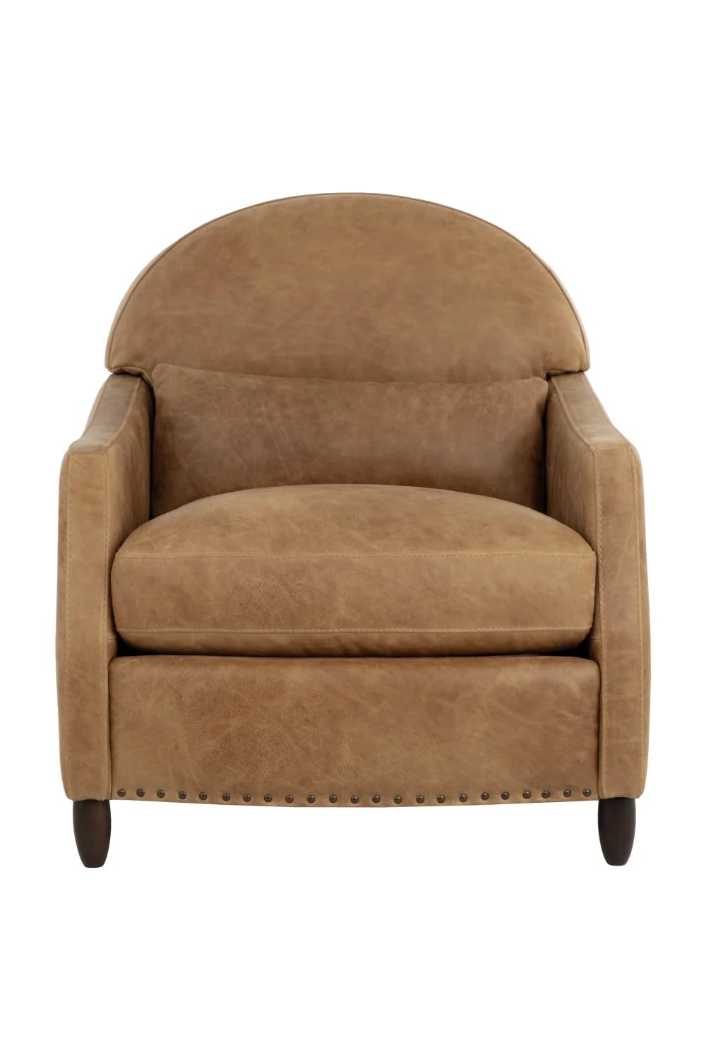 Luxury Brown Italian Leather Lounge Chair Modern Italian Style for Villa