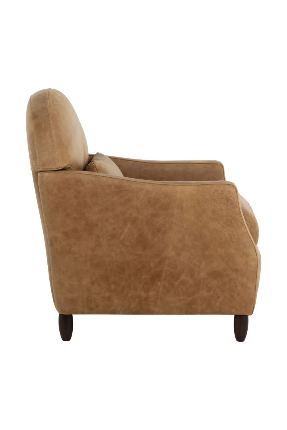 Luxury Brown Italian Leather Lounge Chair Modern Italian Style for Villa