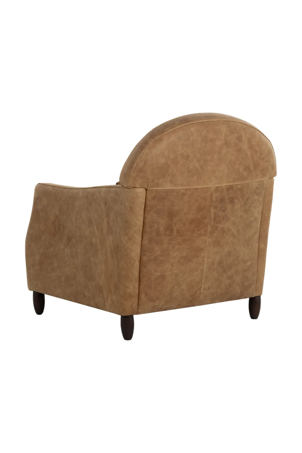 Luxury Brown Italian Leather Lounge Chair Modern Italian Style for Villa