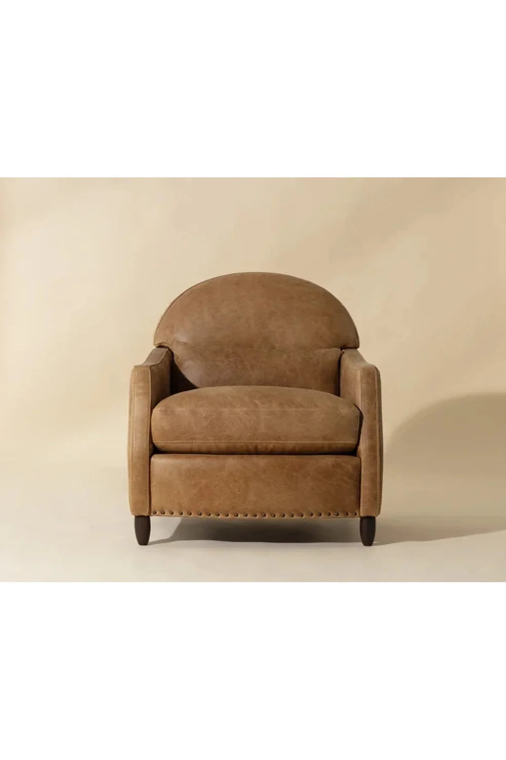Luxury Brown Italian Leather Lounge Chair Modern Italian Style for Villa