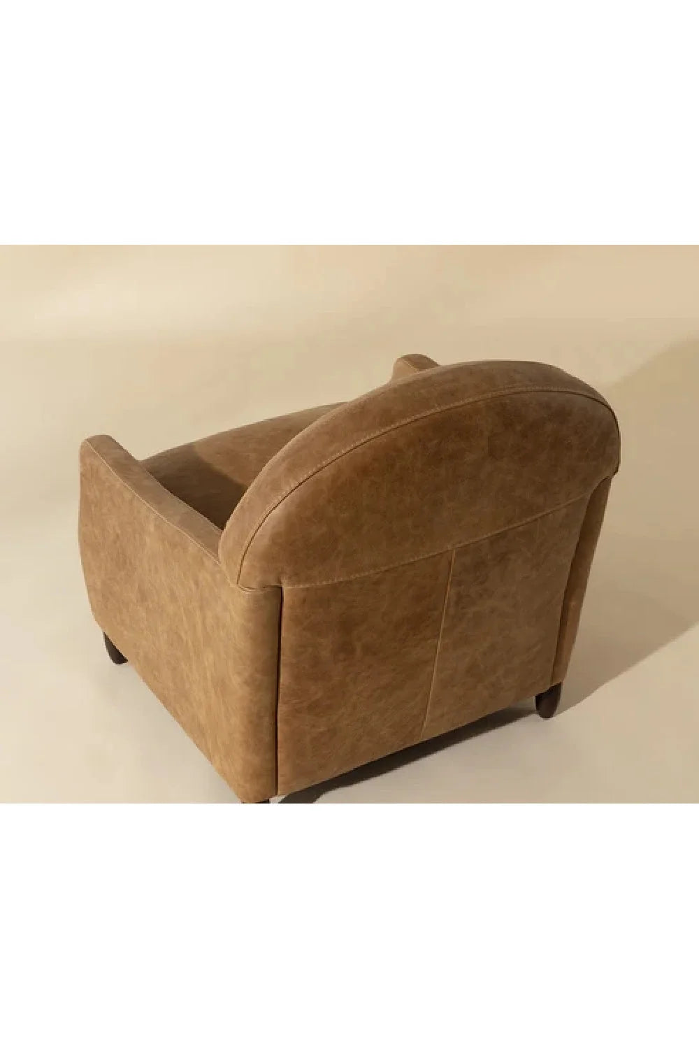 Luxury Brown Italian Leather Lounge Chair Modern Italian Style for Villa
