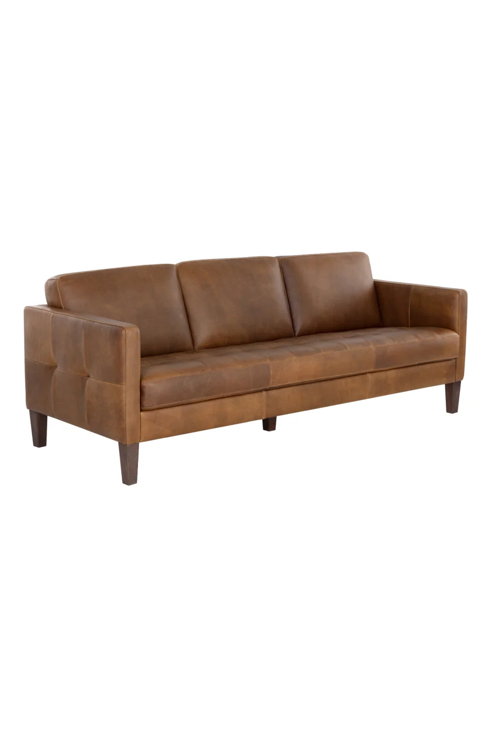 Luxury Brown Italian Leather Sofa Modern Italian Style for Villa