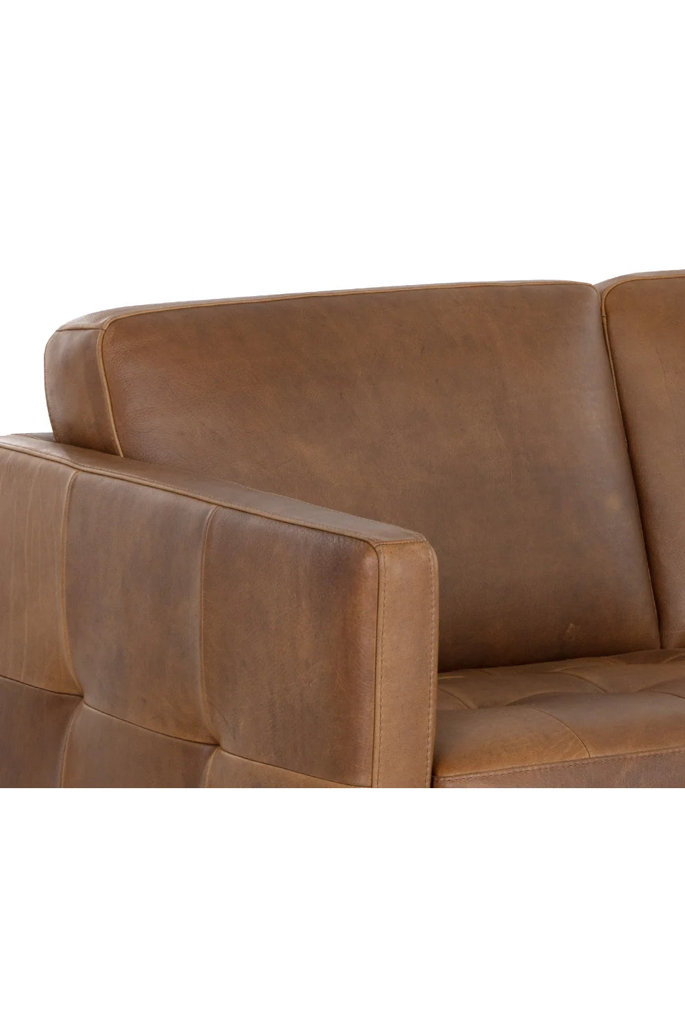 Luxury Brown Italian Leather Sofa Modern Italian Style for Villa