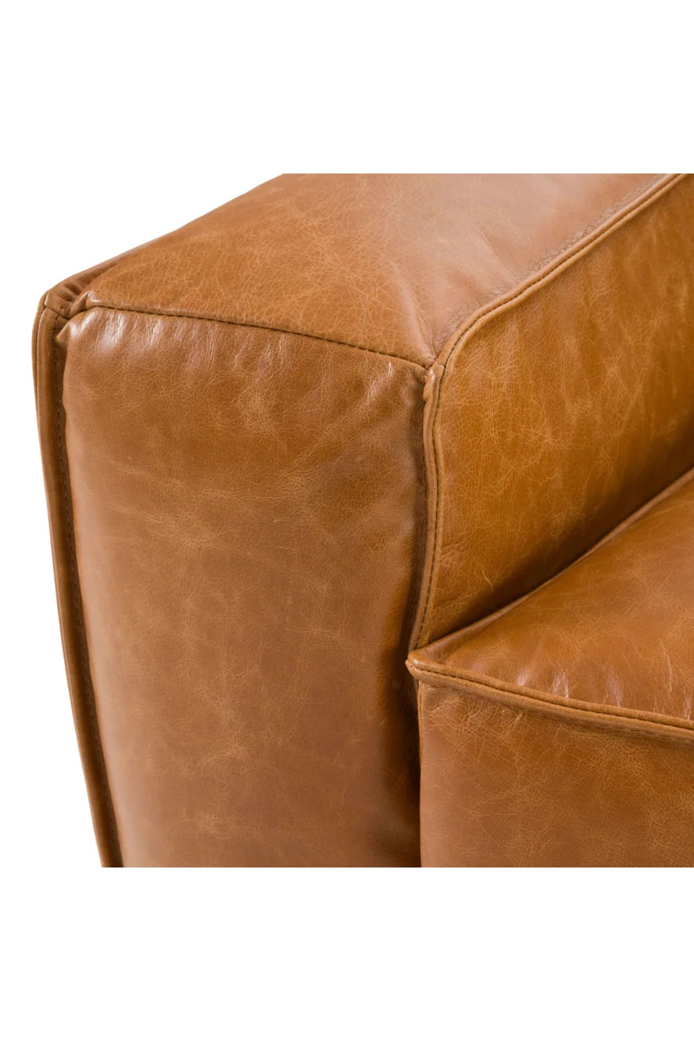 Luxury Brown Leather 3-Piece Sofa Modern Italian Style for Villa