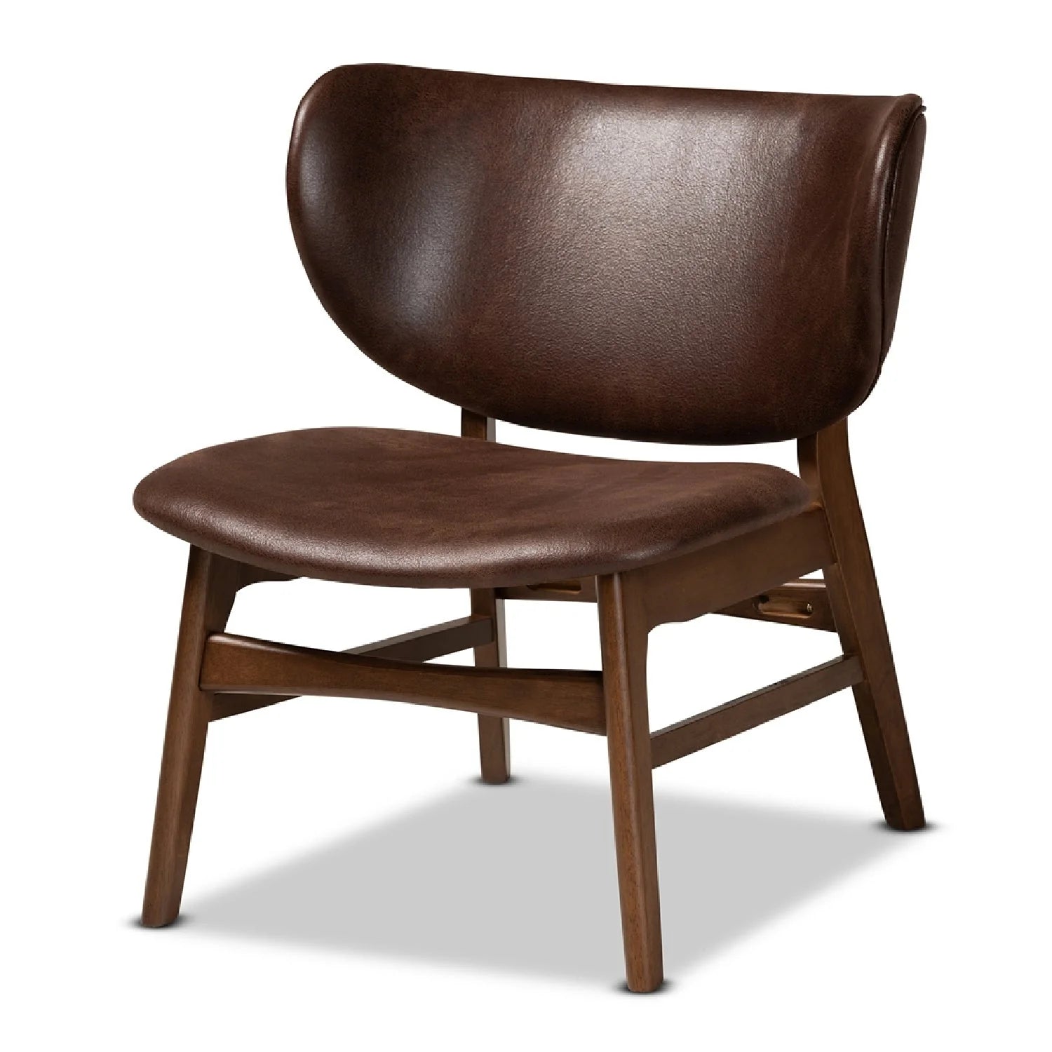 Luxury Brown Leather Accent Chair Modern Italian Style for Villa