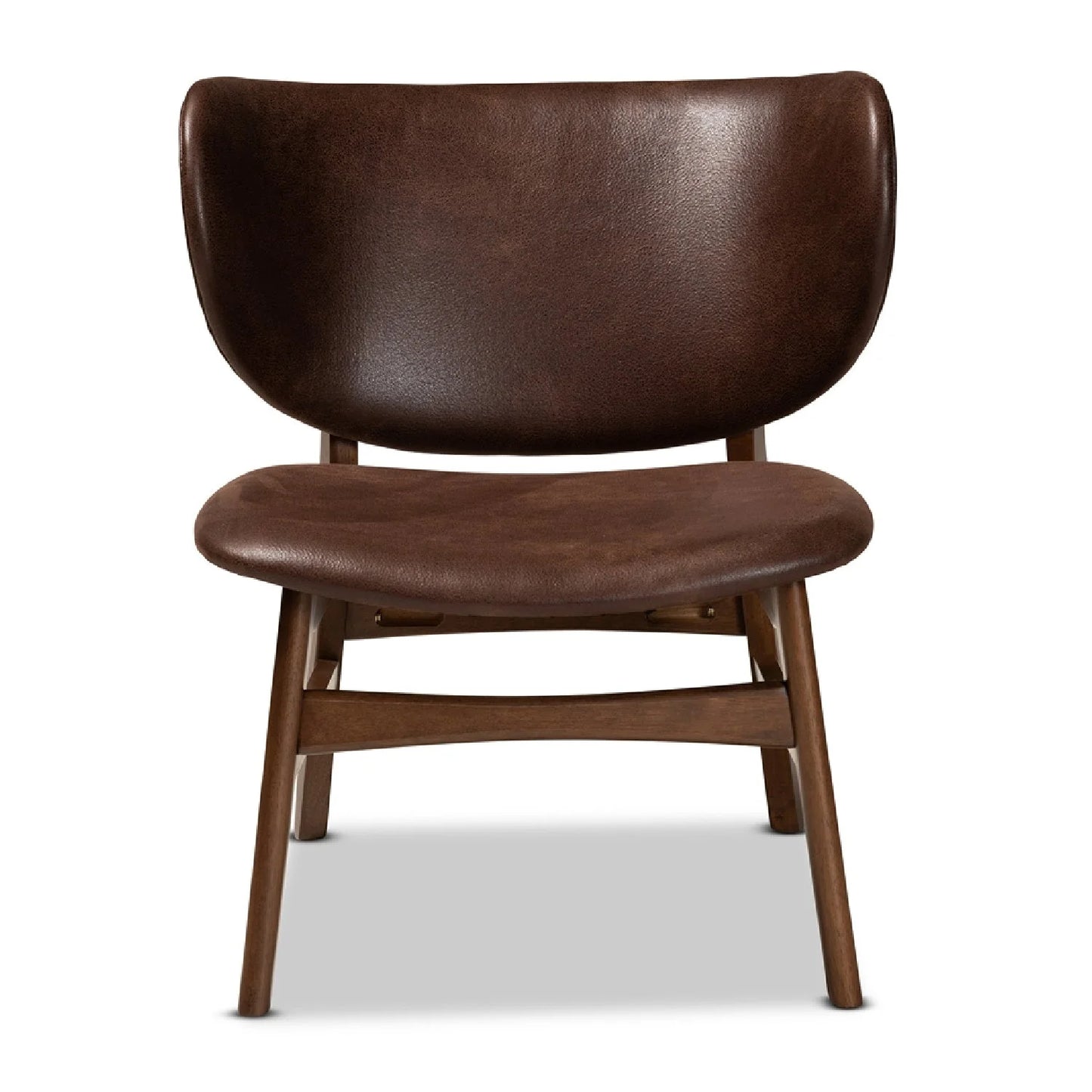 Luxury Brown Leather Accent Chair Modern Italian Style for Villa