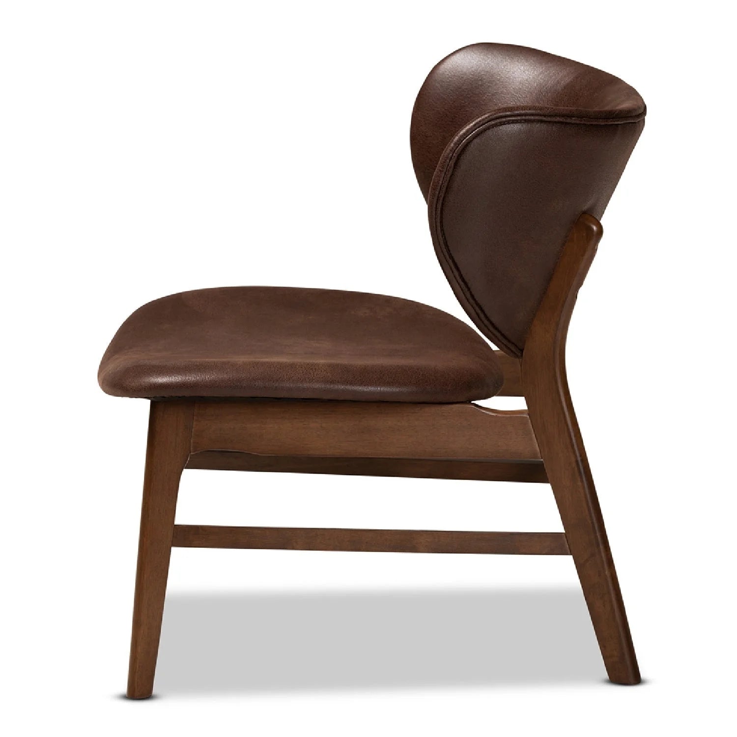Luxury Brown Leather Accent Chair Modern Italian Style for Villa